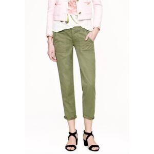 J.Crew Utility Chino‎ Pants Womens 4 Cargo Scout Green Patch Pockets Cropped